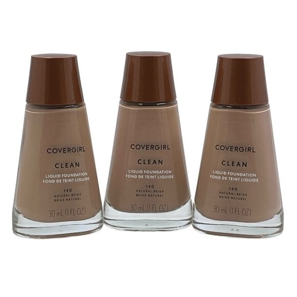 Covergirl Clean Liquid Foundation 140 Natural Beige Lot of 3 New - Picture 1 of 7